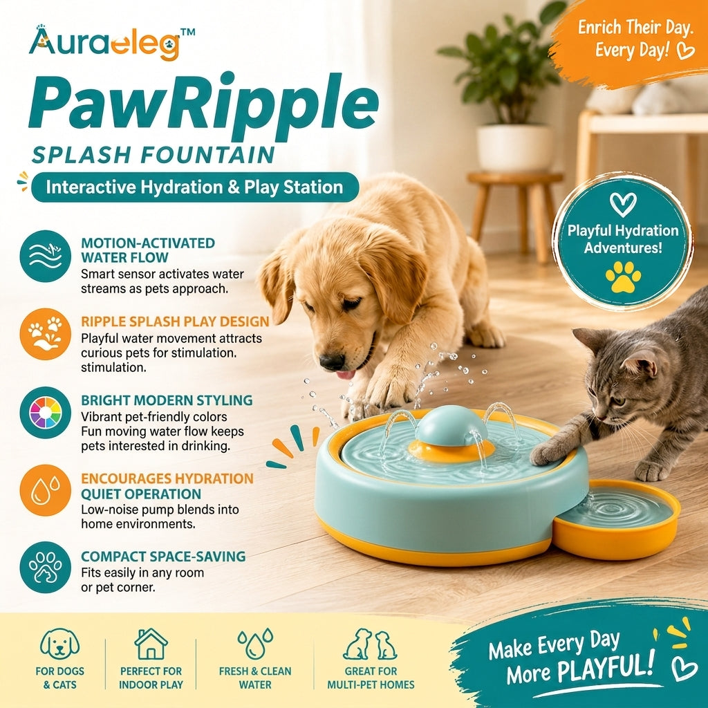 Auraeleg™ PawRipple Splash Fountain